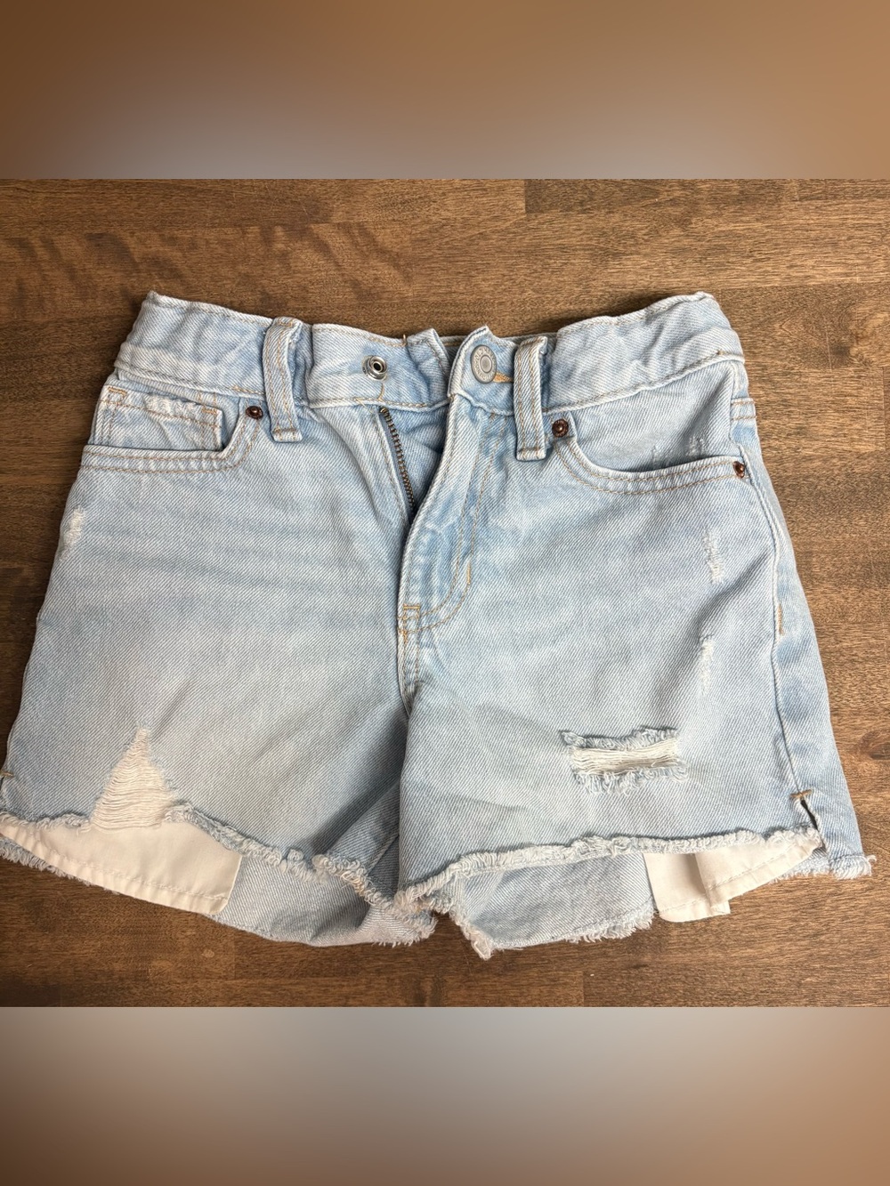 Kids Girls Sz 8 Old Navy Slim Fit Distressed Adjustable Waist Jean Short